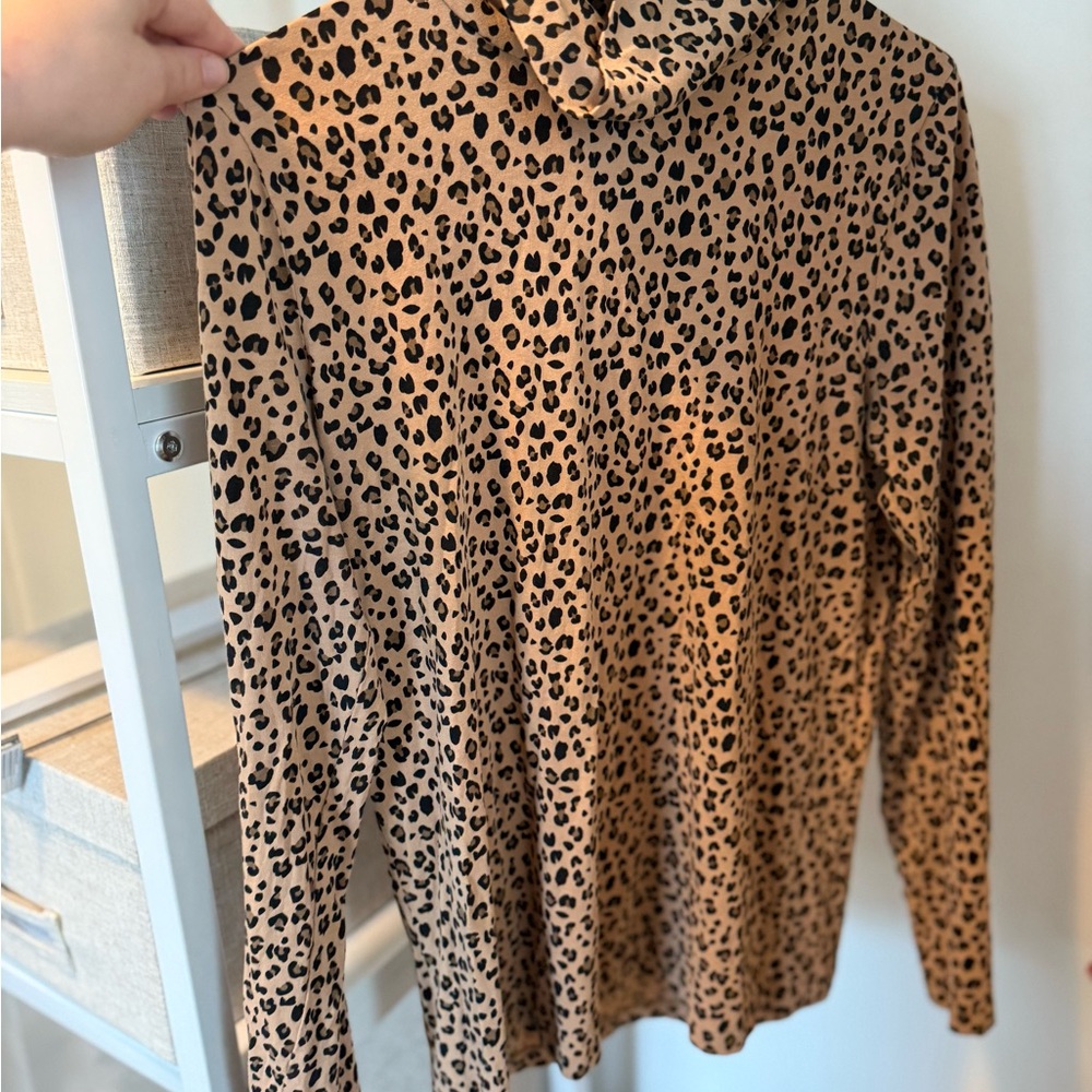 Jcrew leopard long sleeve turtle neck shirt